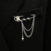 Minimalist Unisex Punk Hip Hop Heart Shaped Alloy Brooch With Paperclip Chain And Electroplating Process