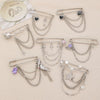 Minimalist Unisex Punk Hip Hop Heart Shaped Alloy Brooch With Paperclip Chain And Electroplating Process