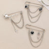 Minimalist Unisex Punk Hip Hop Heart Shaped Alloy Brooch With Paperclip Chain And Electroplating Process