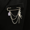 Minimalist Unisex Punk Hip Hop Heart Shaped Alloy Brooch With Paperclip Chain And Electroplating Process