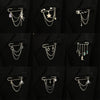 Minimalist Unisex Punk Hip Hop Heart Shaped Alloy Brooch With Paperclip Chain And Electroplating Process