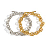 Minimalist Versatile Chain Bracelet With Ot Clasp For Women Titanium Steel Flower Shaped Pvd Vacuum Real Gold Electroplated Nonfading Wholesale