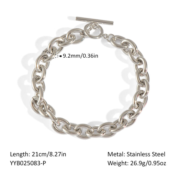 Minimalist Versatile Chain Bracelet With Ot Clasp For Women Titanium Steel Flower Shaped Pvd Vacuum Real Gold Electroplated Nonfading Wholesale