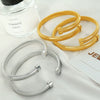 Minimalist Vertical Stripes 316L Stainless Steel Open Adjustable Electroplating Bracelet For Men And Women