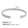 Minimalist Vertical Stripes 316L Stainless Steel Open Adjustable Electroplating Bracelet For Men And Women
