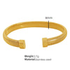Minimalist Vertical Stripes 316L Stainless Steel Open Adjustable Electroplating Bracelet For Men And Women