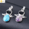 Minimalist Water Drop Angel Pendant Necklace Natural Crystal Stone And Electroplated Alloy Jewelry For Women