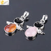 Minimalist Water Drop Angel Pendant Necklace Natural Crystal Stone And Electroplated Alloy Jewelry For Women