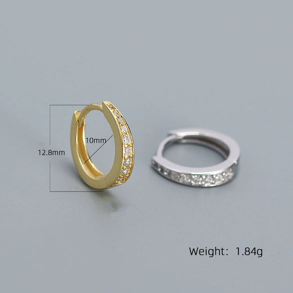 Minimalist Women's S925 Silver Geometric Earrings With Electroplating