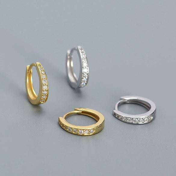 Minimalist Women's S925 Silver Geometric Earrings With Electroplating