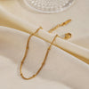 Minimalist Women's Stainless Steel Bead Bracelet With Line Pattern And 18K Gold Electroplated Finish