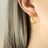 Minimalist Women's Thread Handmade Heavy Industry Casting Titanium Steel Earrings With Gold Plated Color Preservation And Geometric Design