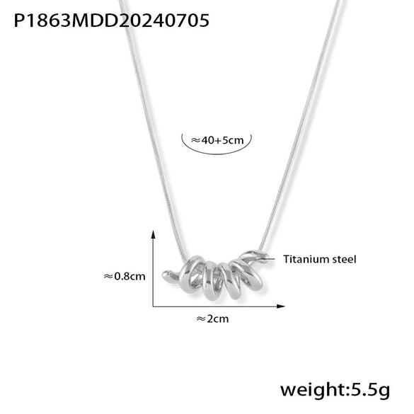 Minimalistic Snake Bone Chain Jewelry 316L Stainless Steel Necklace With Geometric Design And Electroplating