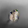 Mixed Color Geometric Water Drop Ring Electroplated Metal Unisex Light Luxury Jewelry
