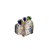 Mixed Color Geometric Water Drop Ring Electroplated Metal Unisex Light Luxury Jewelry