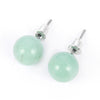 10Mm Round Bead Natural Stone Earrings Stone Crystal Earrings Turquoise Tiger Eye Silver Plated Women