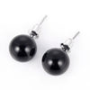 10Mm Round Bead Natural Stone Earrings Stone Crystal Earrings Turquoise Tiger Eye Silver Plated Women