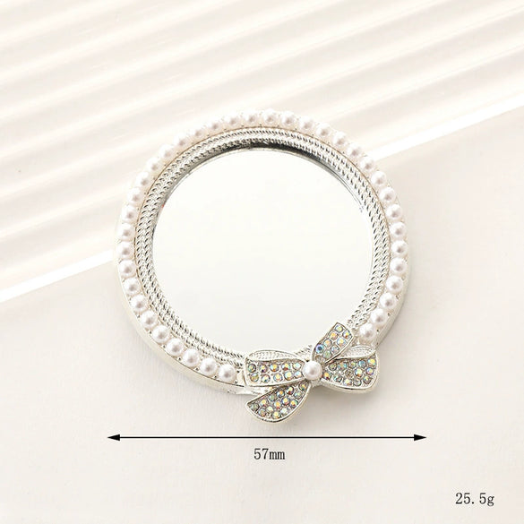 Mobile Phone Accessories Alloy Love Mirror Diamond Pearl Flower Electroplated