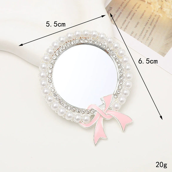 Mobile Phone Accessories Alloy Love Mirror Diamond Pearl Flower Electroplated