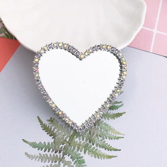 Mobile Phone Accessories Alloy Love Mirror Diamond Pearl Flower Electroplated