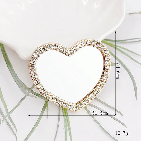 Mobile Phone Accessories Alloy Love Mirror Diamond Pearl Flower Electroplated