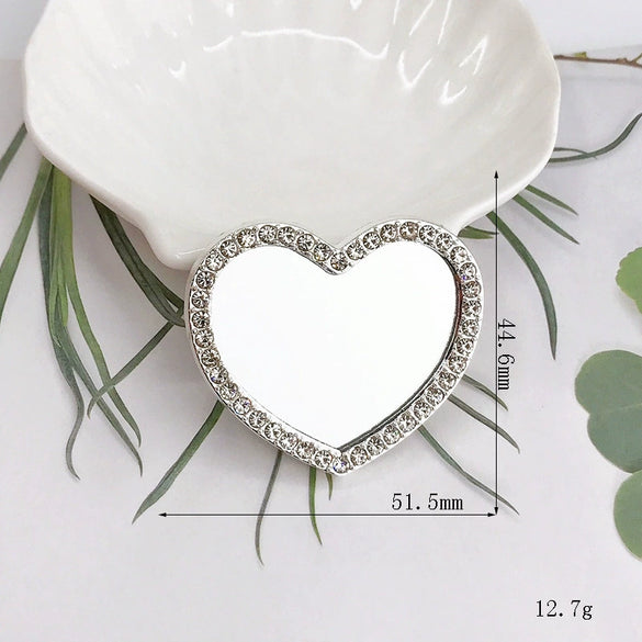 Mobile Phone Accessories Alloy Love Mirror Diamond Pearl Flower Electroplated