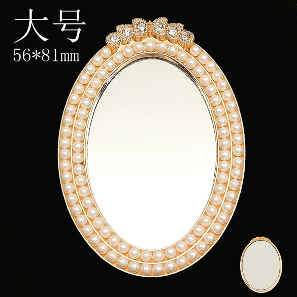 Mobile Phone Accessories Alloy Love Mirror Diamond Pearl Flower Electroplated