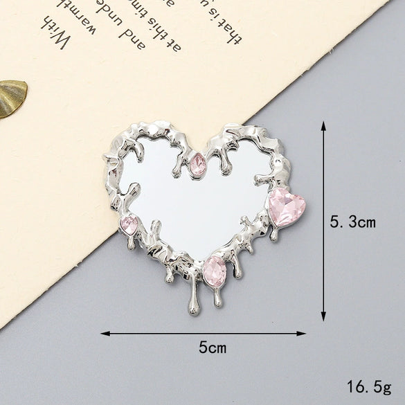 Mobile Phone Accessories Alloy Love Mirror Diamond Pearl Flower Electroplated