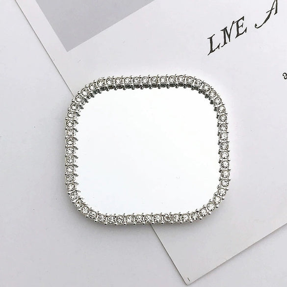 Mobile Phone Accessories Alloy Love Mirror Diamond Pearl Flower Electroplated