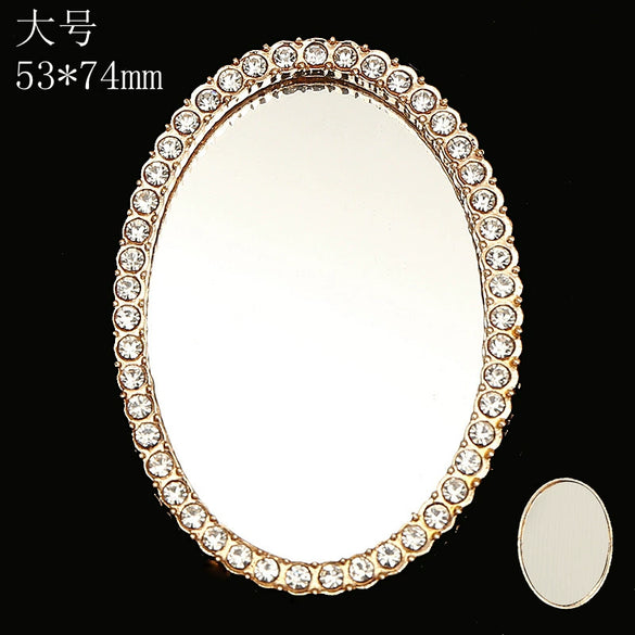 Mobile Phone Accessories Alloy Love Mirror Diamond Pearl Flower Electroplated