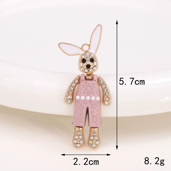 Mobile Phone Accessories Alloy Rabbit Full Diamond Electroplated
