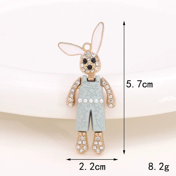 Mobile Phone Accessories Alloy Rabbit Full Diamond Electroplated
