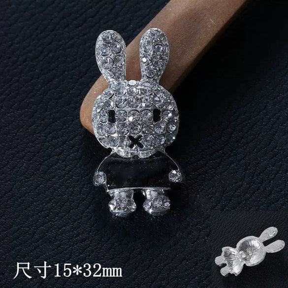Mobile Phone Accessories Alloy Rabbit Full Diamond Electroplated
