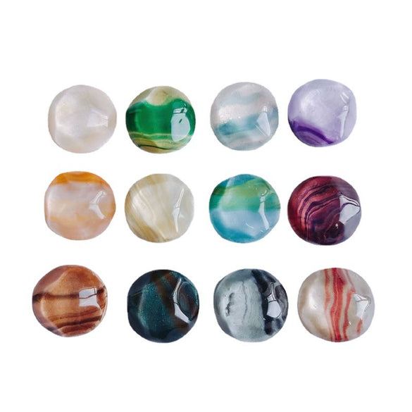 Mobile Phone Case Accessories Geometric Round Resin Patch With Oil Painting Wind Water Ripple Pattern