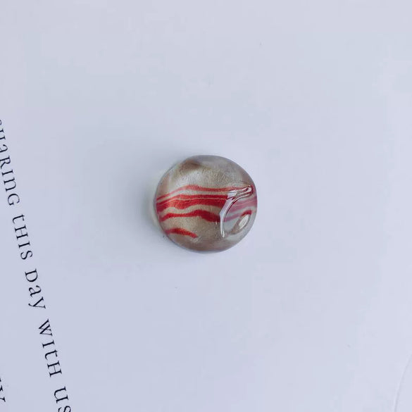 Mobile Phone Case Accessories Geometric Round Resin Patch With Oil Painting Wind Water Ripple Pattern