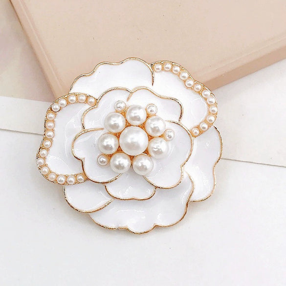 Mobile Phone Case Accessories Pearl Flower Metal Electroplating Decoration