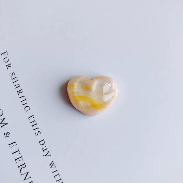 Mobile Phone Case Accessories Resin Peach Heart Oil Painting Water Ripple Asymmetrical Concave And Convex Flats Bottom Patch