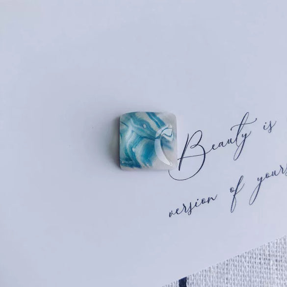 Mobile Phone Case Accessories Square Faceted Transparent Geometric Oil Painting Style Resin Plastic Patch