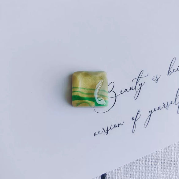 Mobile Phone Case Accessories Square Faceted Transparent Geometric Oil Painting Style Resin Plastic Patch