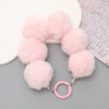 Mobile Phone Case Bag Pendant For Women Plush Fur Ball Handmade Beaded Portable Chain Short Wrist Strap
