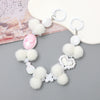Mobile Phone Case Bag Pendant For Women Plush Fur Ball Handmade Beaded Portable Chain Short Wrist Strap
