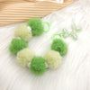 Mobile Phone Case Bag Pendant For Women Plush Fur Ball Handmade Beaded Portable Chain Short Wrist Strap