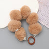 Mobile Phone Case Bag Pendant For Women Plush Fur Ball Handmade Beaded Portable Chain Short Wrist Strap