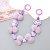 Mobile Phone Case Bag Pendant For Women Plush Fur Ball Handmade Beaded Portable Chain Short Wrist Strap
