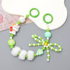 Mobile Phone Case Bag Pendant For Women Plush Fur Ball Handmade Beaded Portable Chain Short Wrist Strap