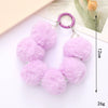 Mobile Phone Case Bag Pendant For Women Plush Fur Ball Handmade Beaded Portable Chain Short Wrist Strap