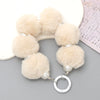 Mobile Phone Case Bag Pendant For Women Plush Fur Ball Handmade Beaded Portable Chain Short Wrist Strap