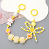 Mobile Phone Case Bag Pendant For Women Plush Fur Ball Handmade Beaded Portable Chain Short Wrist Strap