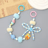 Mobile Phone Case Bag Pendant For Women Plush Fur Ball Handmade Beaded Portable Chain Short Wrist Strap