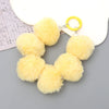 Mobile Phone Case Bag Pendant For Women Plush Fur Ball Handmade Beaded Portable Chain Short Wrist Strap